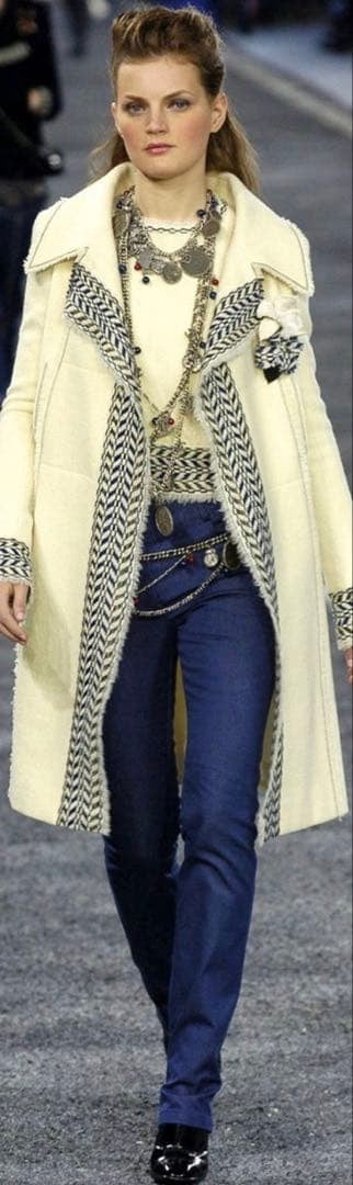 CHANEL Tailored Jacket Coat  — Cream / Size 36