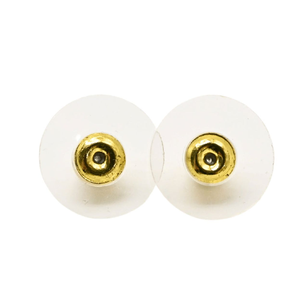 CHANEL B23C Timeless Classic Matelasse Motif Earrings Black Champagne Gold