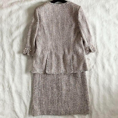 CHANEL 03P Tweed Jacket & Skirt Setup Suit Jacket Skirt — Pink
