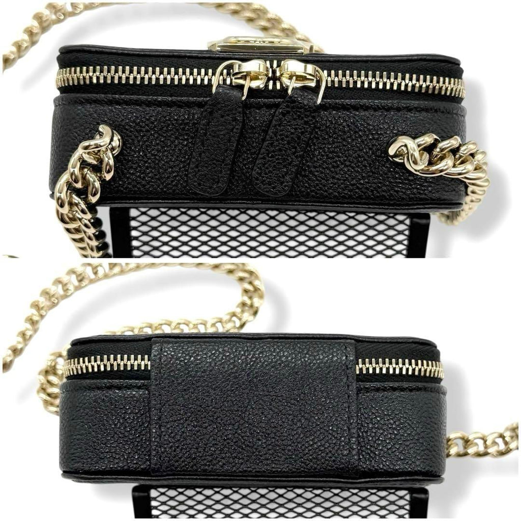 CHANEL Boy Chanel Mini Chain Shoulder Bag Caviar Skin Chevron Black AP2708
