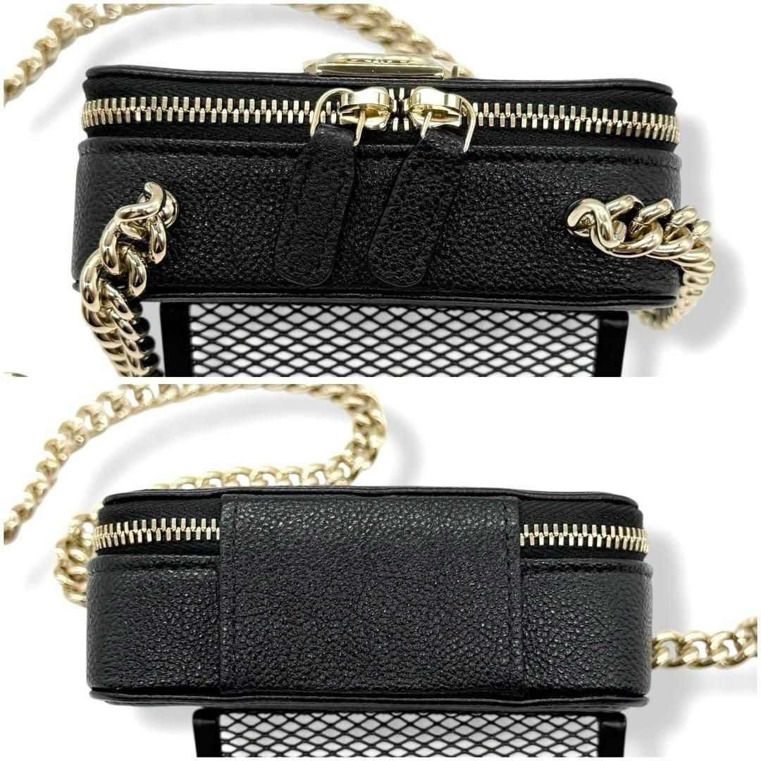 CHANEL Boy Chanel Mini Chain Shoulder Bag Caviar Skin Chevron Black AP2708