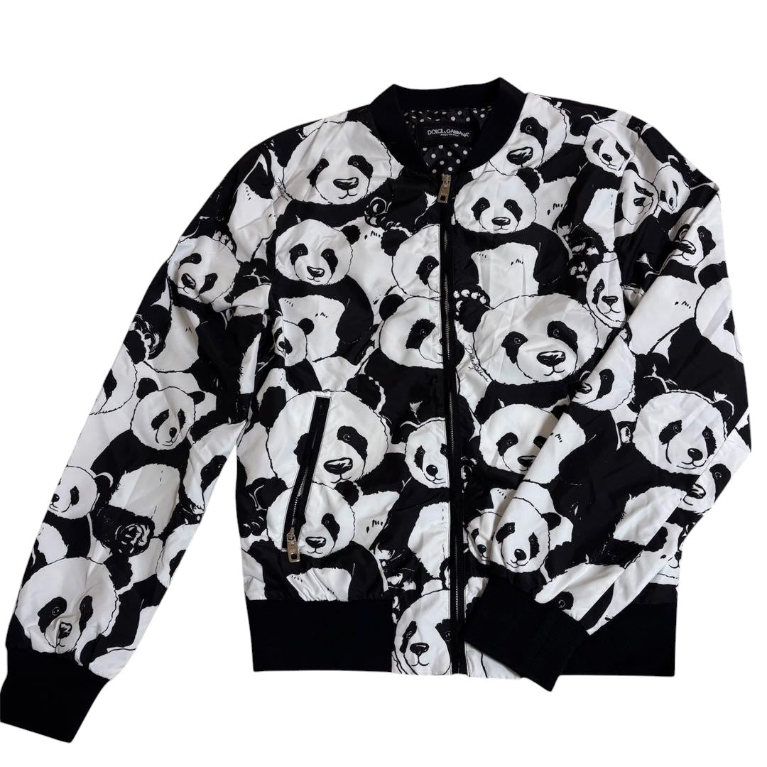 DOLCE & GABBANA All-Over Panda Print Jacket Hoodie Size 44