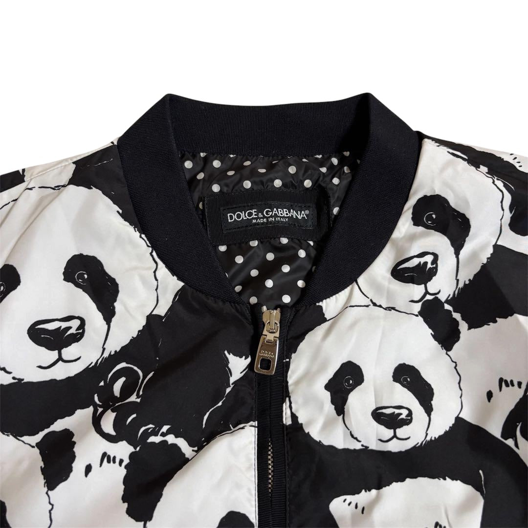 DOLCE & GABBANA All-Over Panda Print Jacket Hoodie Size 44
