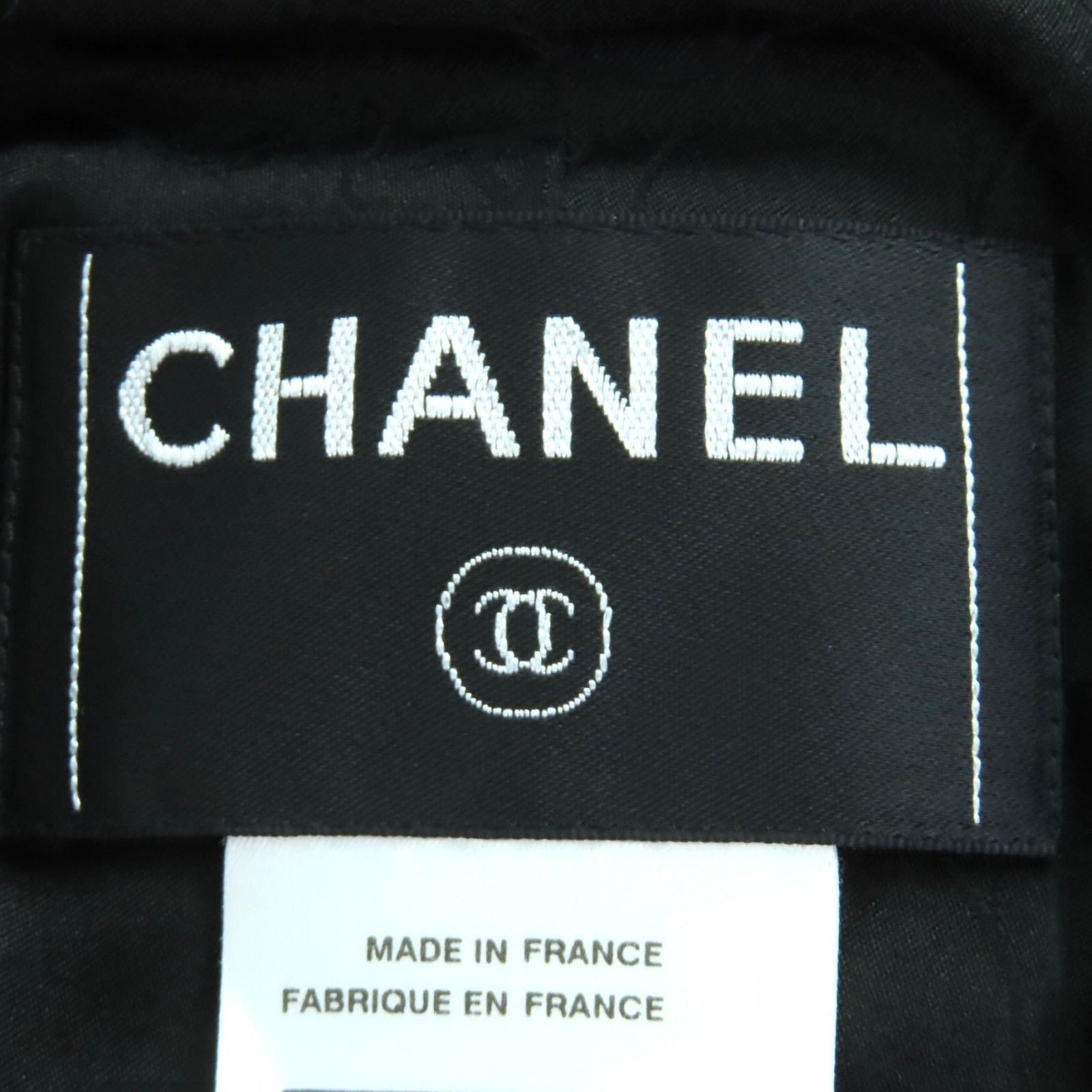 CHANEL 02A Vintage Coco Mark Owl Button Mohair Jacket & Skirt Setup Black Blue Size 40