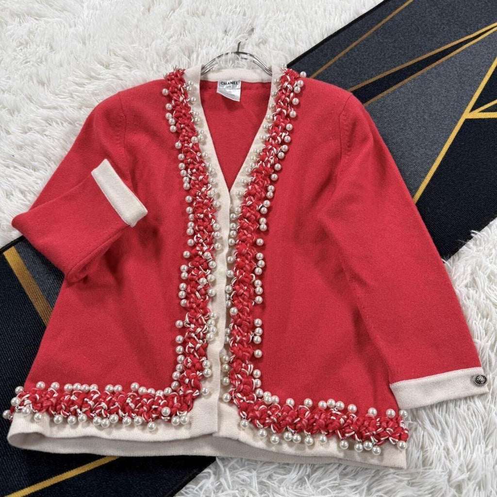 CHANEL Karl Lagerfeld Era Tweed Knit Cardigan Long Sleeve
