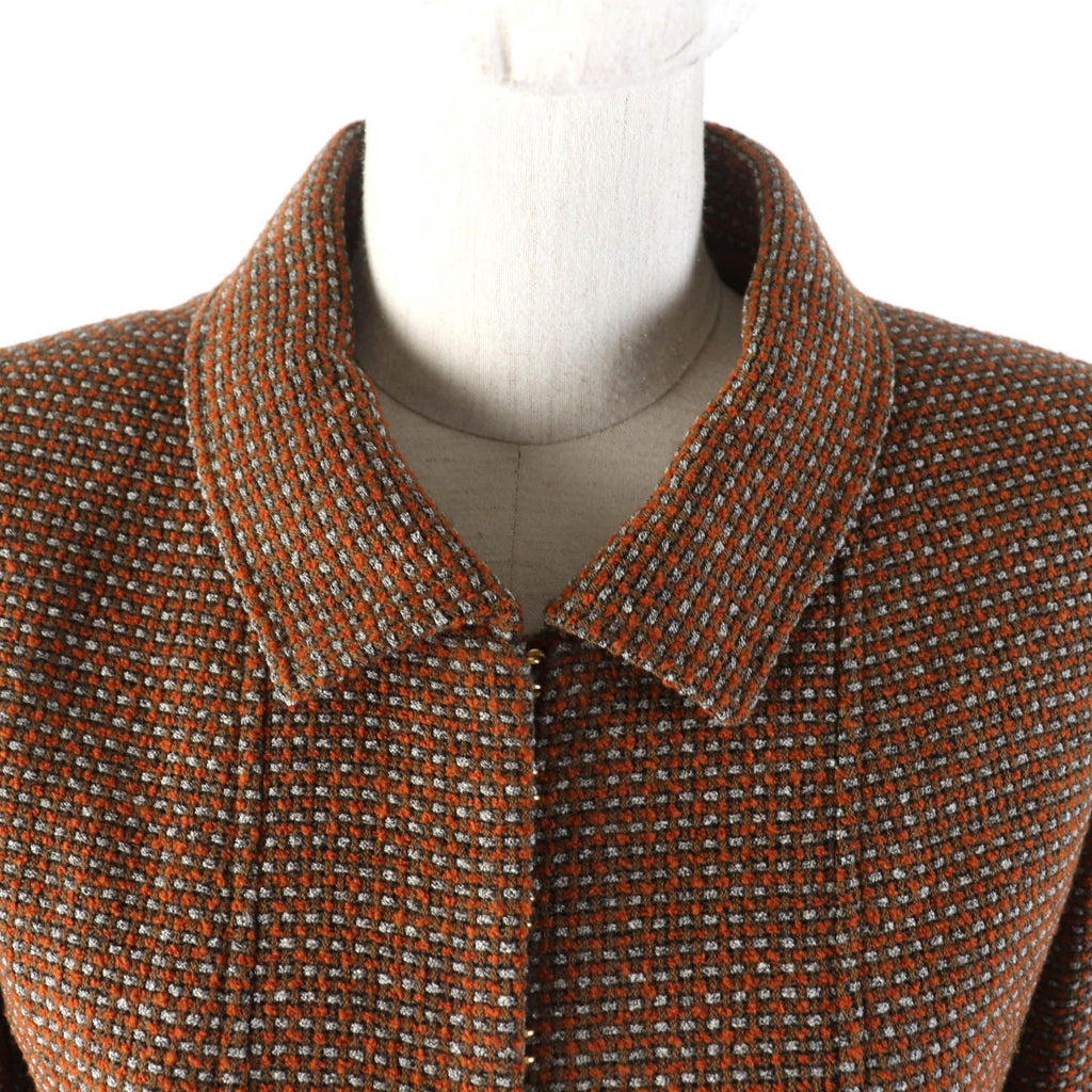 CHANEL 96A Vintage Coco Button Jacket & Skirt Setup Brown Size 38