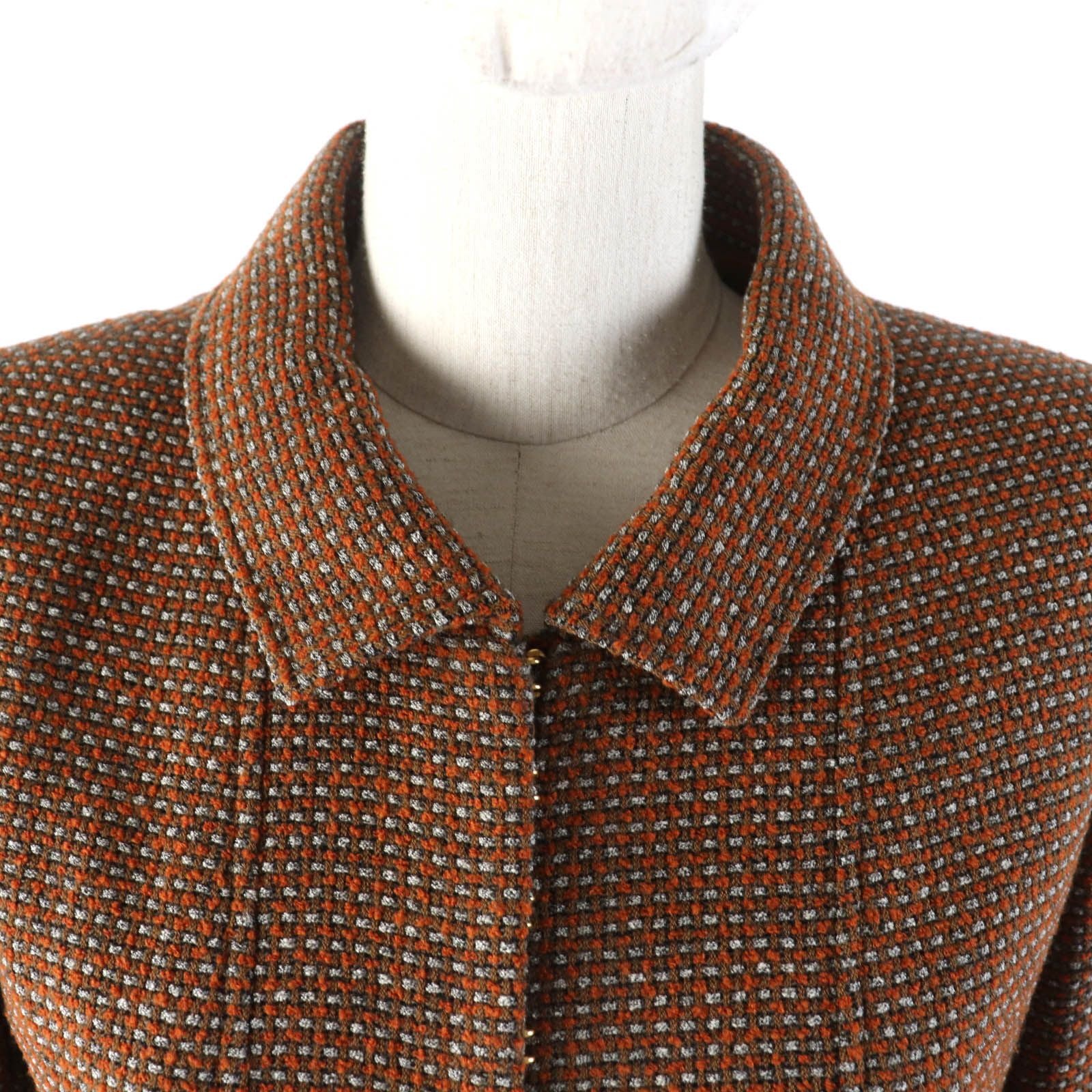 CHANEL 96A Vintage Coco Button Jacket & Skirt Setup Brown Size 38