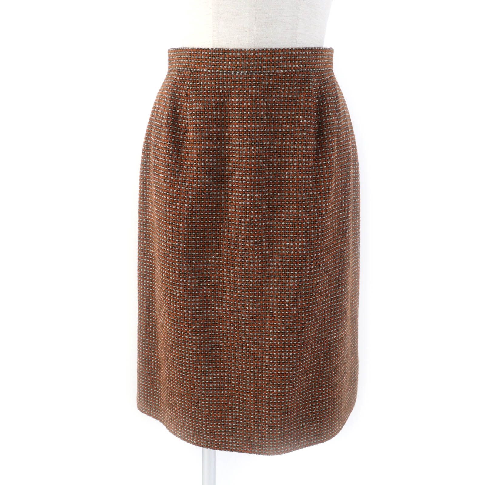 CHANEL 96A Vintage Coco Button Jacket & Skirt Setup Brown Size 38