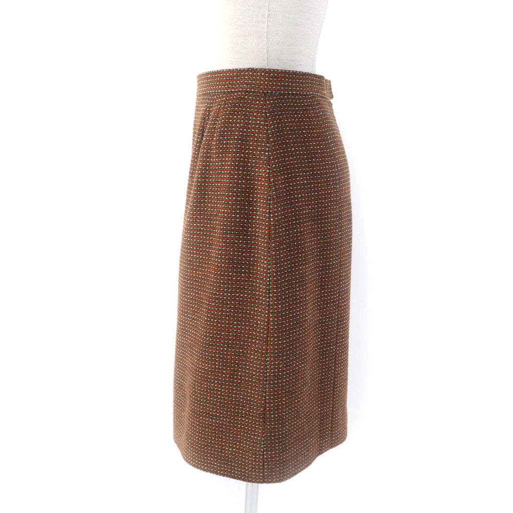 CHANEL 96A Vintage Coco Button Jacket & Skirt Setup Brown Size 38