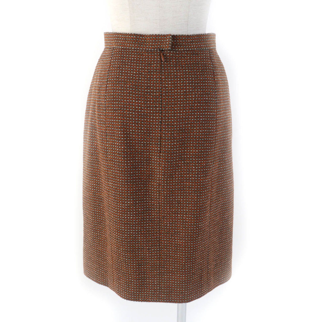 CHANEL 96A Vintage Coco Button Jacket & Skirt Setup Brown Size 38