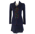 CHANEL 97A Vintage Wool Tweed Setup Navy Size 36