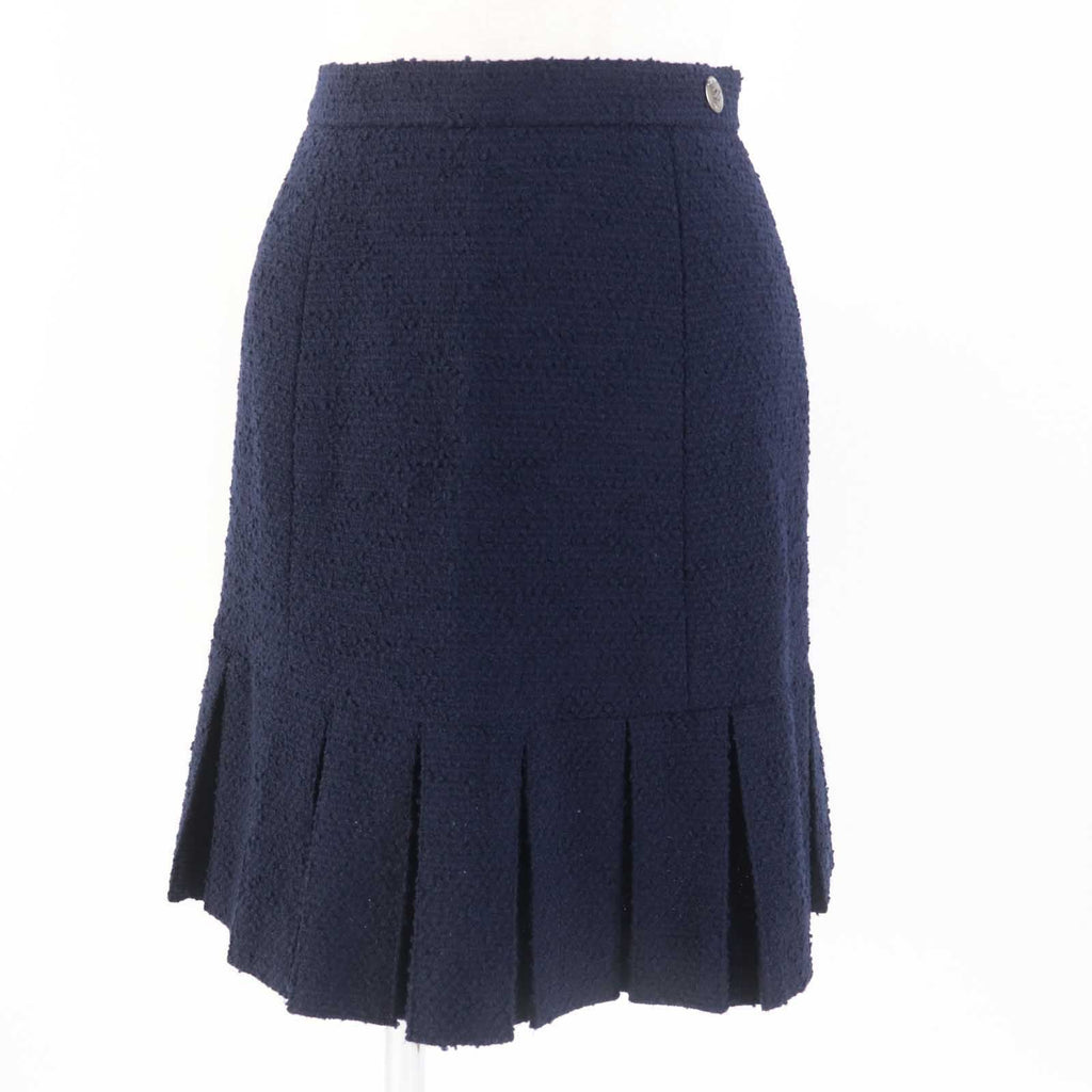 CHANEL 97A Vintage Wool Tweed Setup Navy Size 36