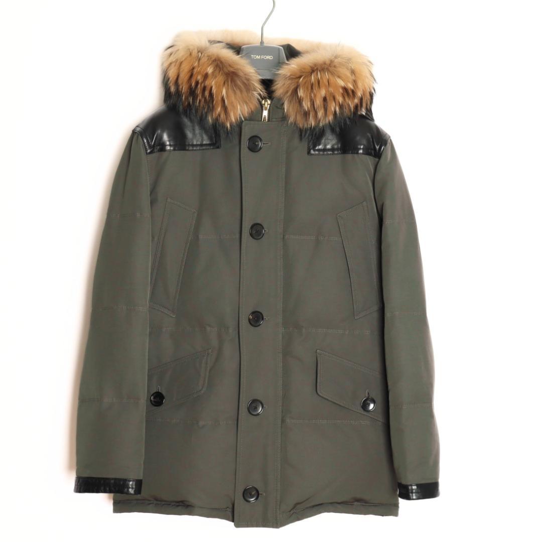 TOM FORD Leather Trim N-3B Down Jacket Size 46