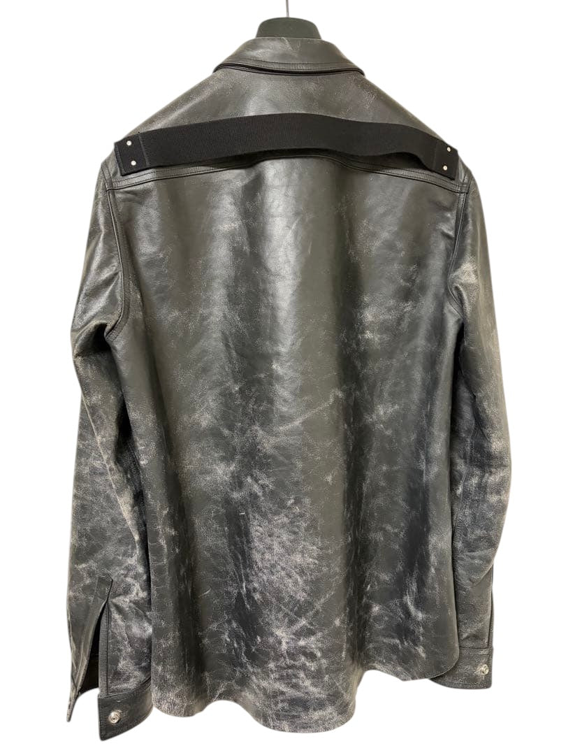 Rick Owens 25SS LTP Calf Leather Tamponato Outer Shirt Black 48