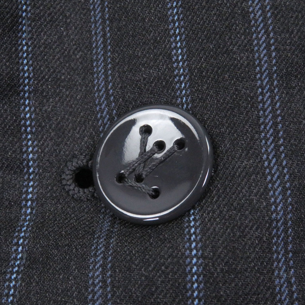 Louis Vuitton 2023 LV Logo Monogram Stripe Single Napolitana Tailored Jacket Charcoal Grey 46