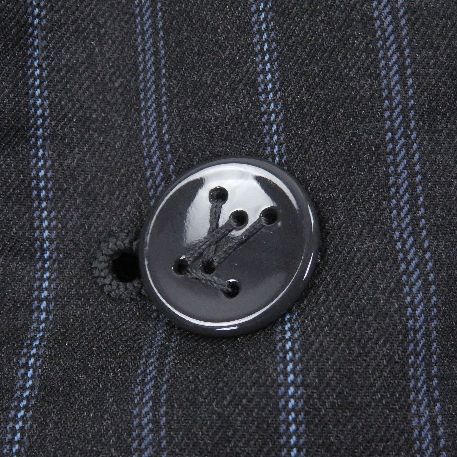 Louis Vuitton 2023 LV Logo Monogram Stripe Single Napolitana Tailored Jacket Charcoal Grey 46