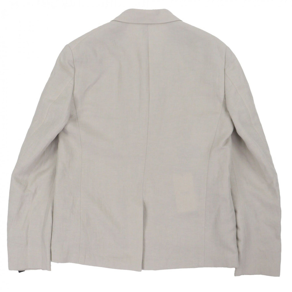 Fendi FJ0748 2023 Linen Logo Button Double-Breasted Blazer Tailored Jacket Beige 46