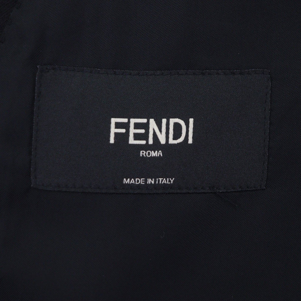 Fendi FJ0576 2020 Wool FF Logo Button Single Tailored Jacket Black 54