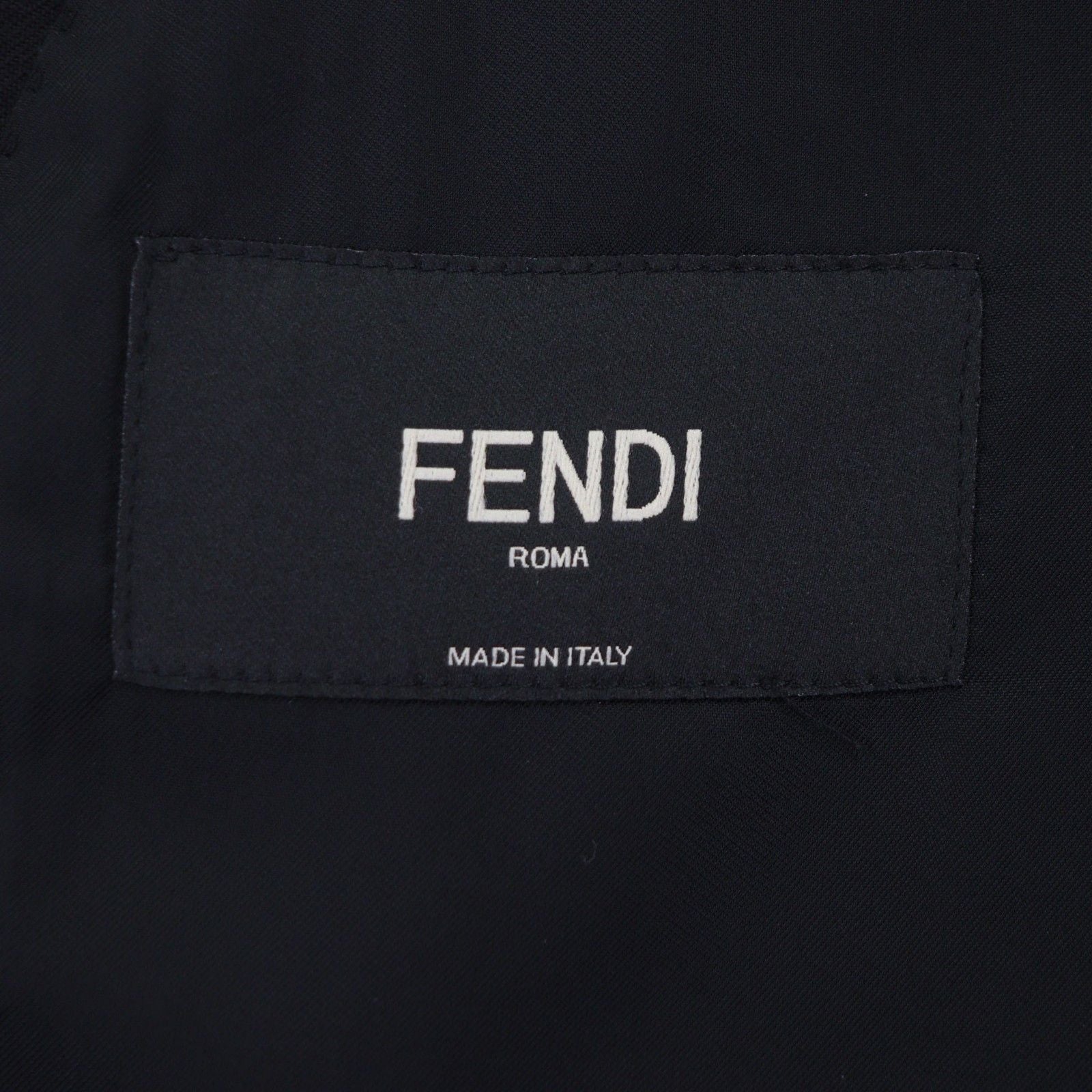 Fendi FJ0576 2020 Wool FF Logo Button Single Tailored Jacket Black 54