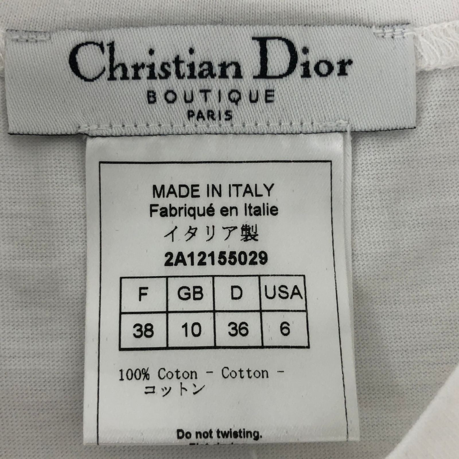 Christian Dior J'adore Dior Holiday Collection 2002 Galliano Era T-Shirt White 38