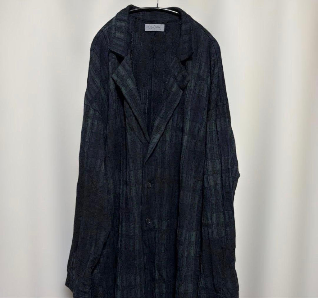 Yohji Yamamoto 24AW Uneven Dye Check Coat 3