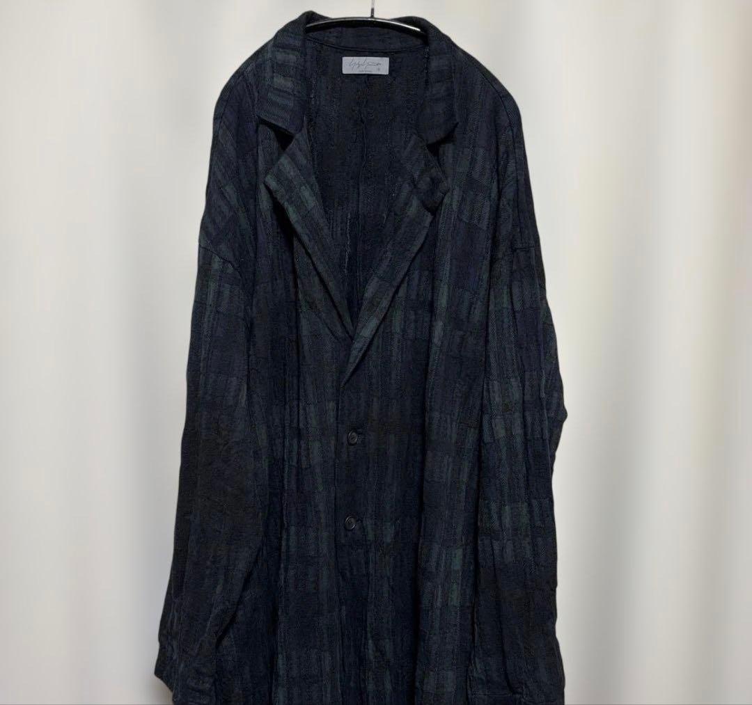 Yohji Yamamoto 24AW Uneven Dye Check Coat 3