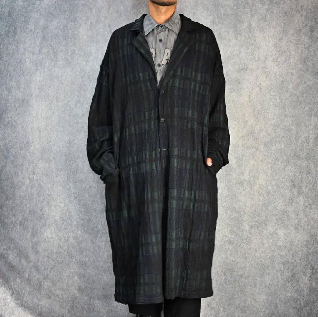 Yohji Yamamoto 24AW Uneven Dye Check Coat 3