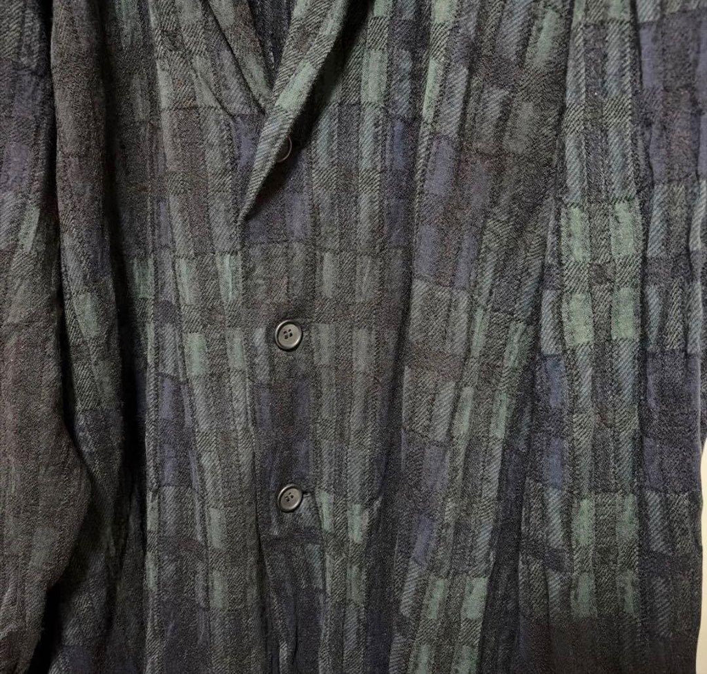 Yohji Yamamoto 24AW Uneven Dye Check Coat 3