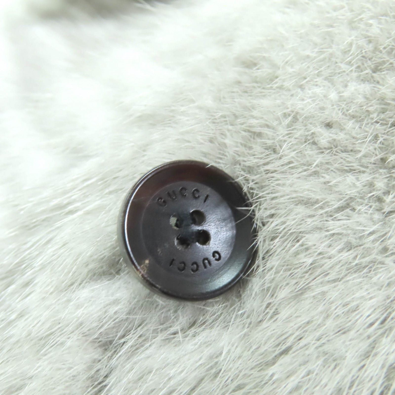 GUCCI Mink Fur Semi-Long Coat Grey Size 38