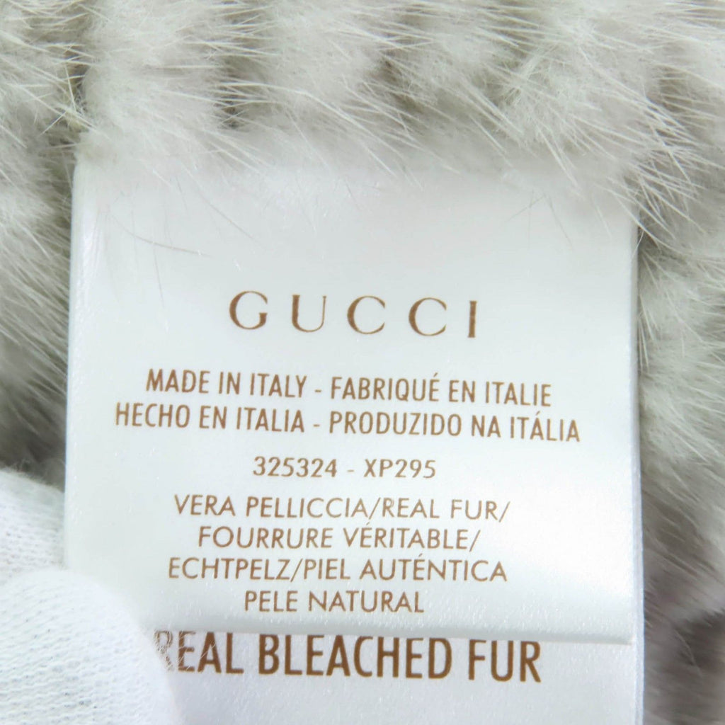 GUCCI Mink Fur Semi-Long Coat Grey Size 38