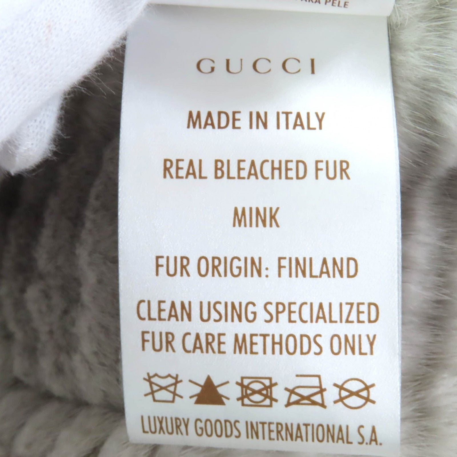 GUCCI Mink Fur Semi-Long Coat Grey Size 38