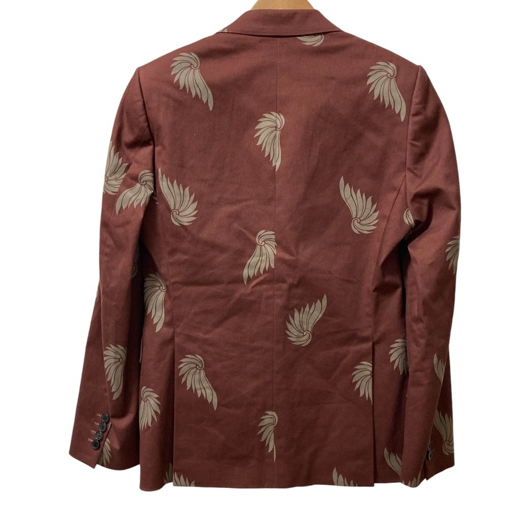 Dries Van Noten 23SS All-Over Print Tailored Jacket Wine Red 48