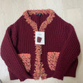 NWT CHANEL Wool Jacket Cardigan Burgundy