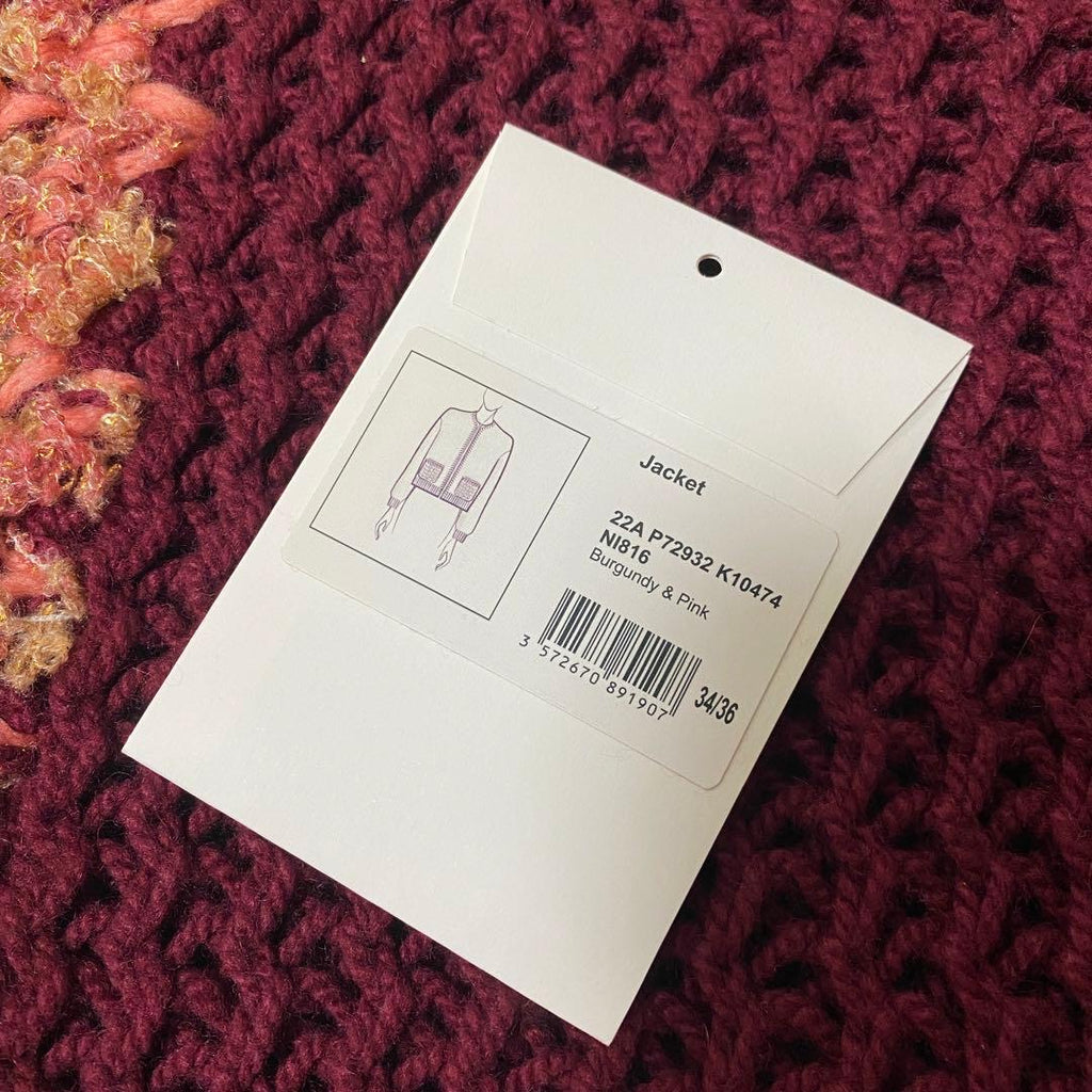 NWT CHANEL Wool Jacket Cardigan Burgundy