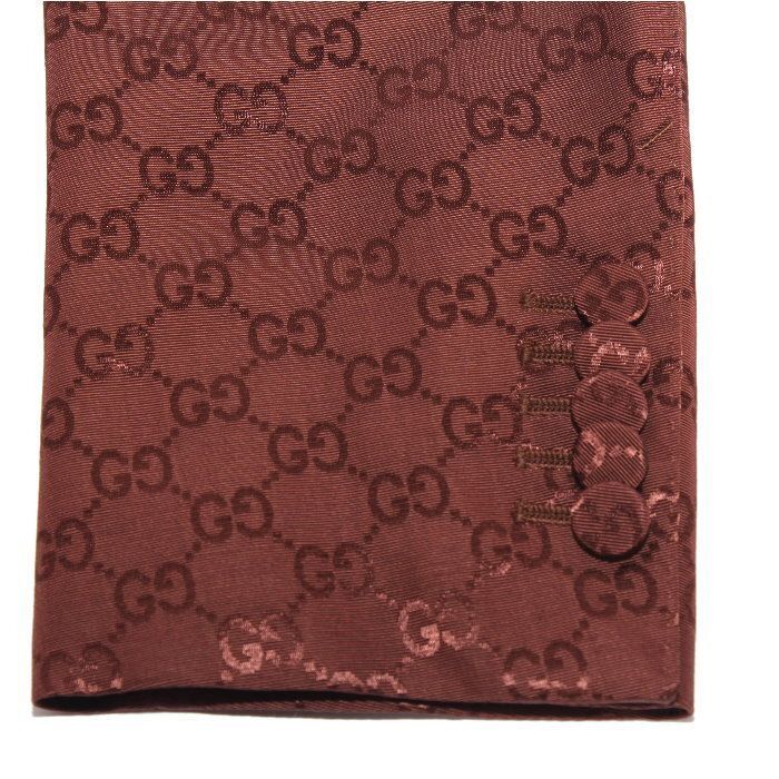 GUCCI GG Cotton Canvas Double Breasted Covered Button Jacket Brown Size 46