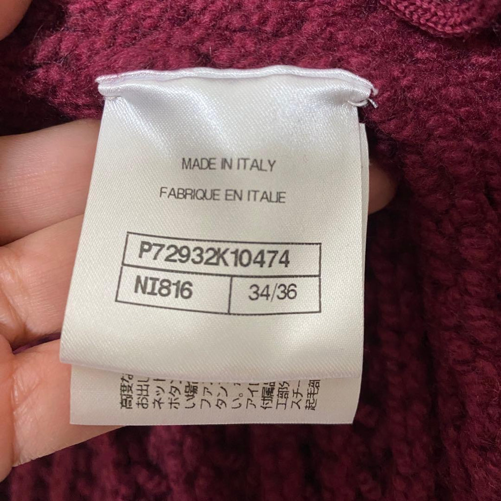 NWT CHANEL Wool Jacket Cardigan Burgundy