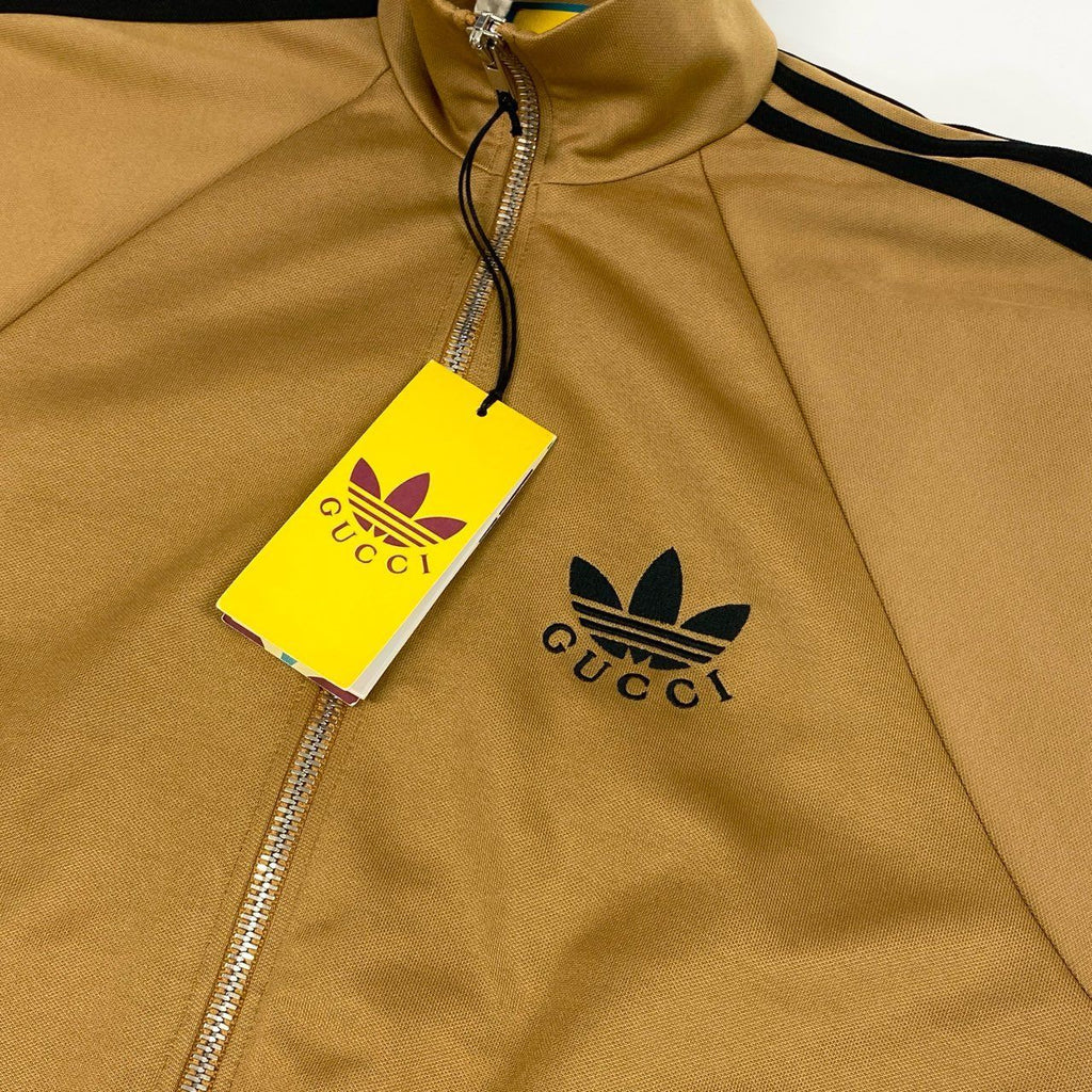 Gucci x Adidas Track Jacket Jersey Zip Jacket Beige XS