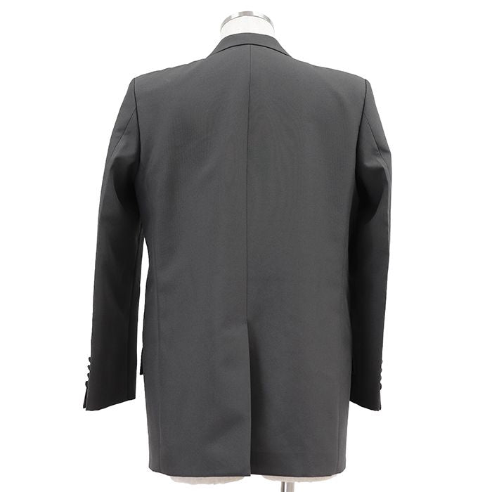 GUCCI Logo Embroidery Gabardine Single Button Peak Lapel Suit Size 46