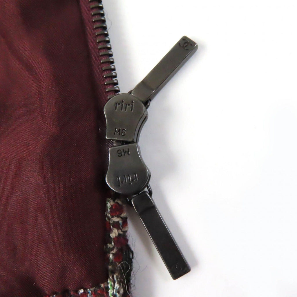 CHANEL P49823 Silk Lining Tweed Zip Up A-Line Coat Multicolor