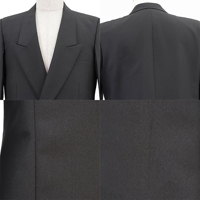 GUCCI Logo Embroidery Gabardine Single Button Peak Lapel Suit Size 46