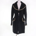 Chanel 06A P29214V14904 Vintage Sports Line Wool Alpaca Blend Coco Mark Zip Up Long Coat Black 36