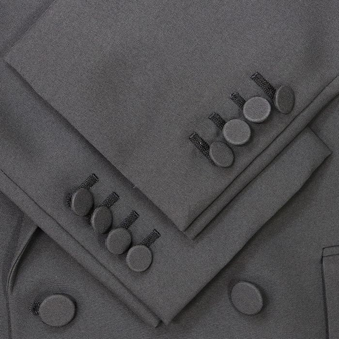 GUCCI Logo Embroidery Gabardine Single Button Peak Lapel Suit Size 46