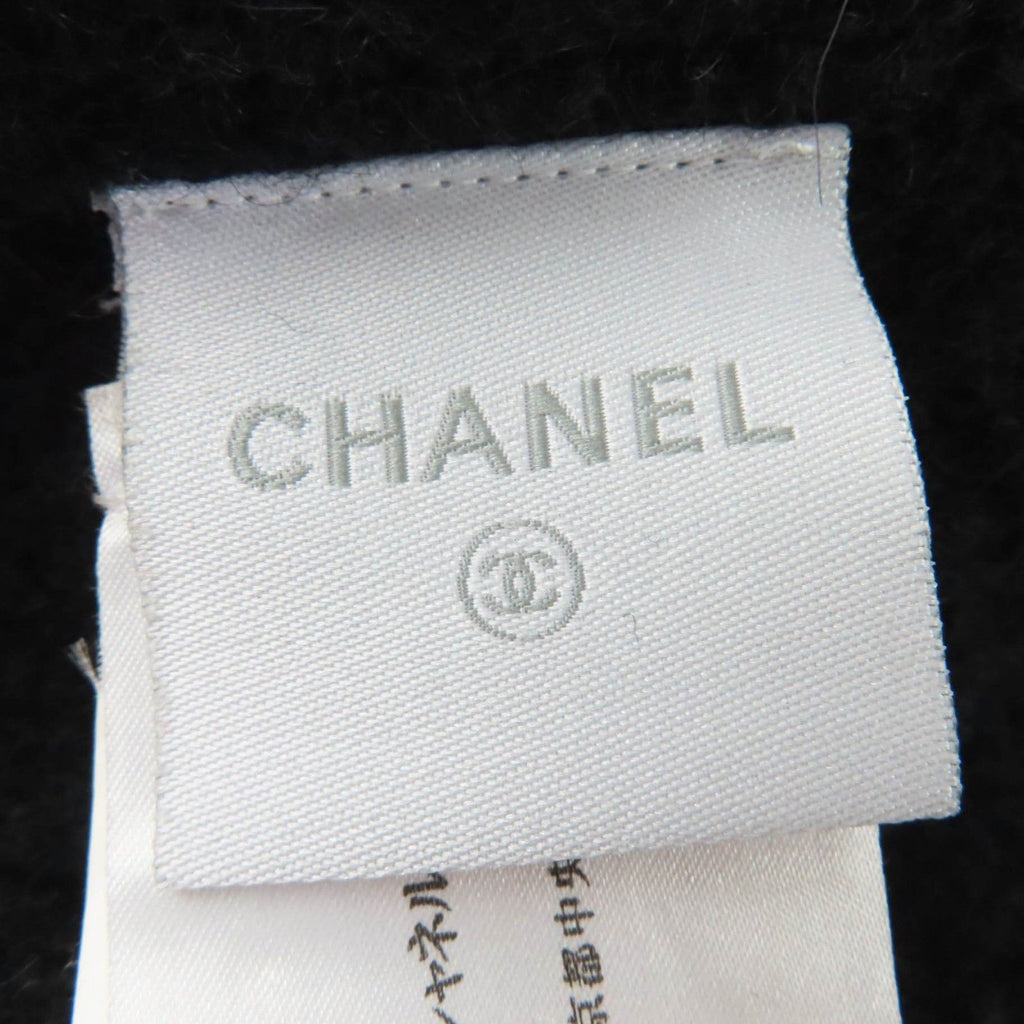 Chanel 06A P29214V14904 Vintage Sports Line Wool Alpaca Blend Coco Mark Zip Up Long Coat Black 36