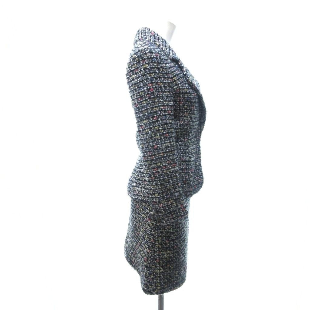 CHANEL Mix Tweed Setup Suit Coco Mark Mouton Multicolor