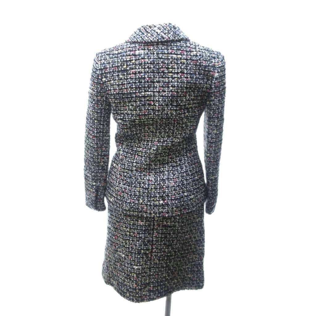 CHANEL Mix Tweed Setup Suit Coco Mark Mouton Multicolor
