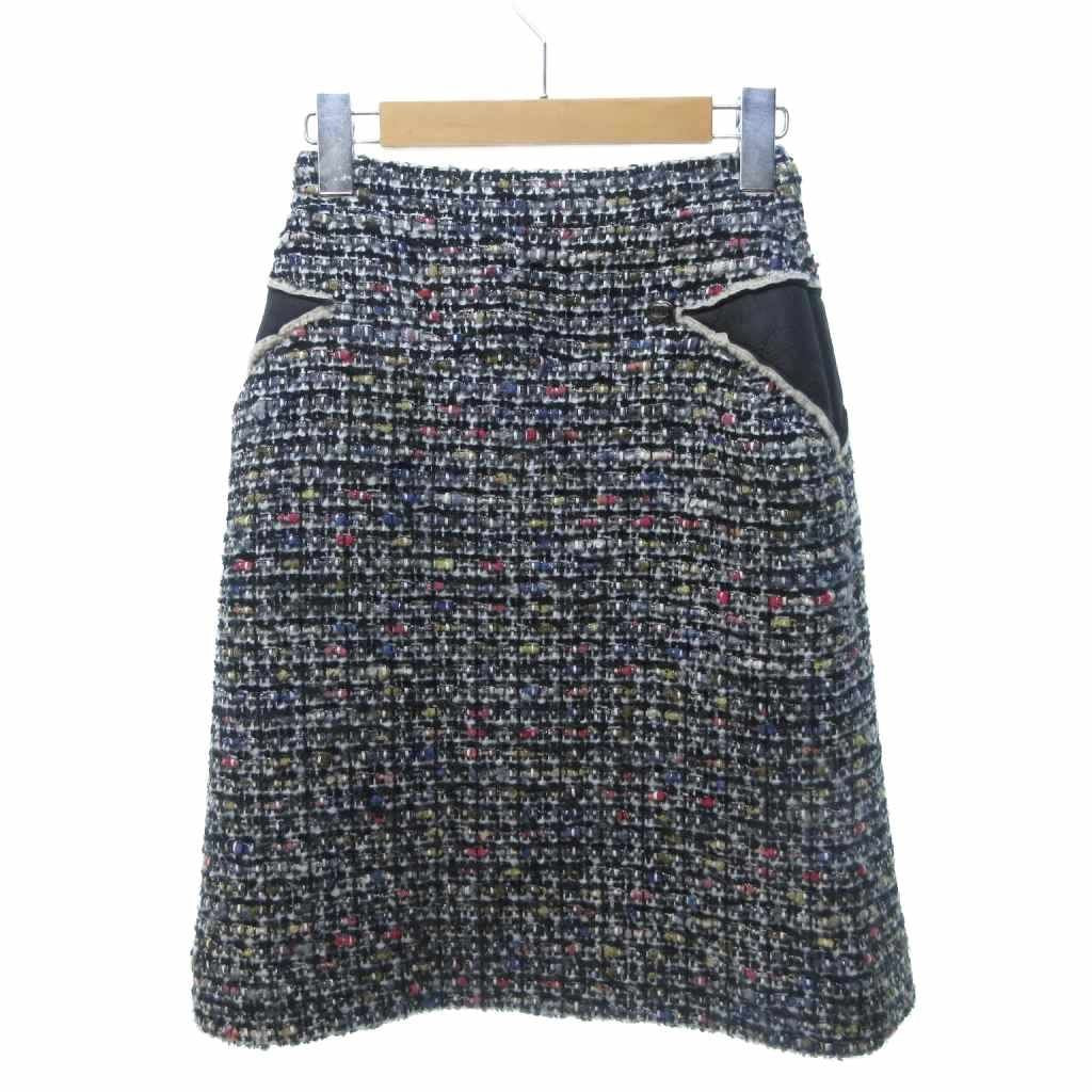 CHANEL Mix Tweed Setup Suit Coco Mark Mouton Multicolor