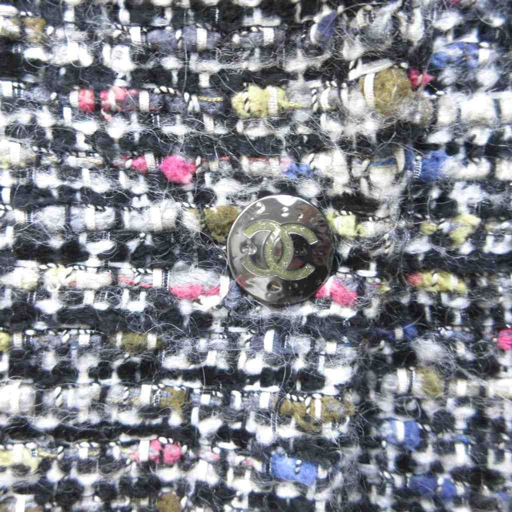 CHANEL Mix Tweed Setup Suit Coco Mark Mouton Multicolor