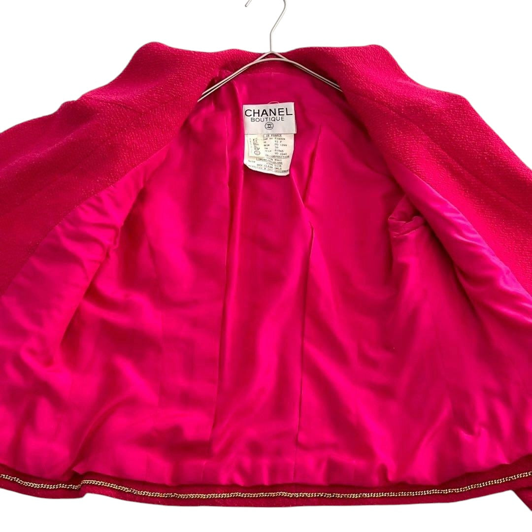 Chanel Pink Double-Breasted Jacket 38