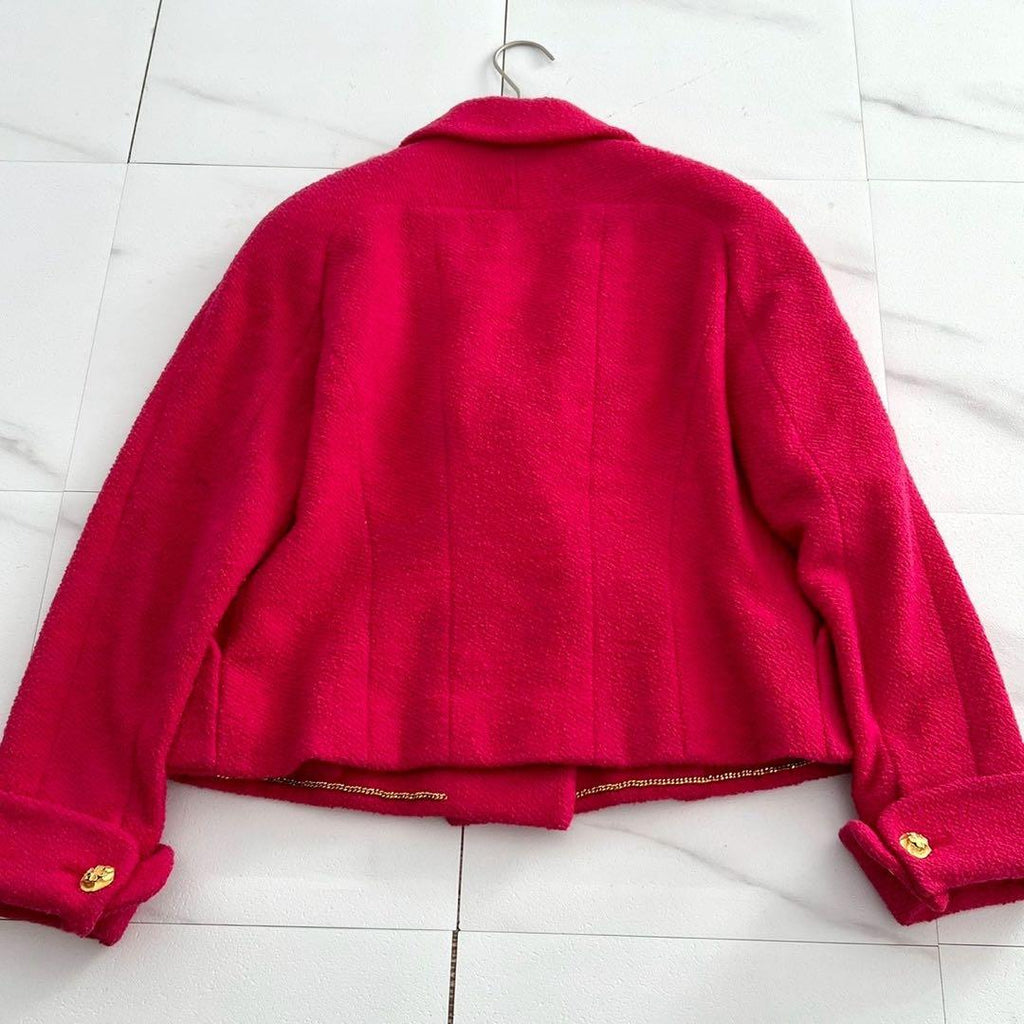 Chanel Pink Double-Breasted Jacket 38
