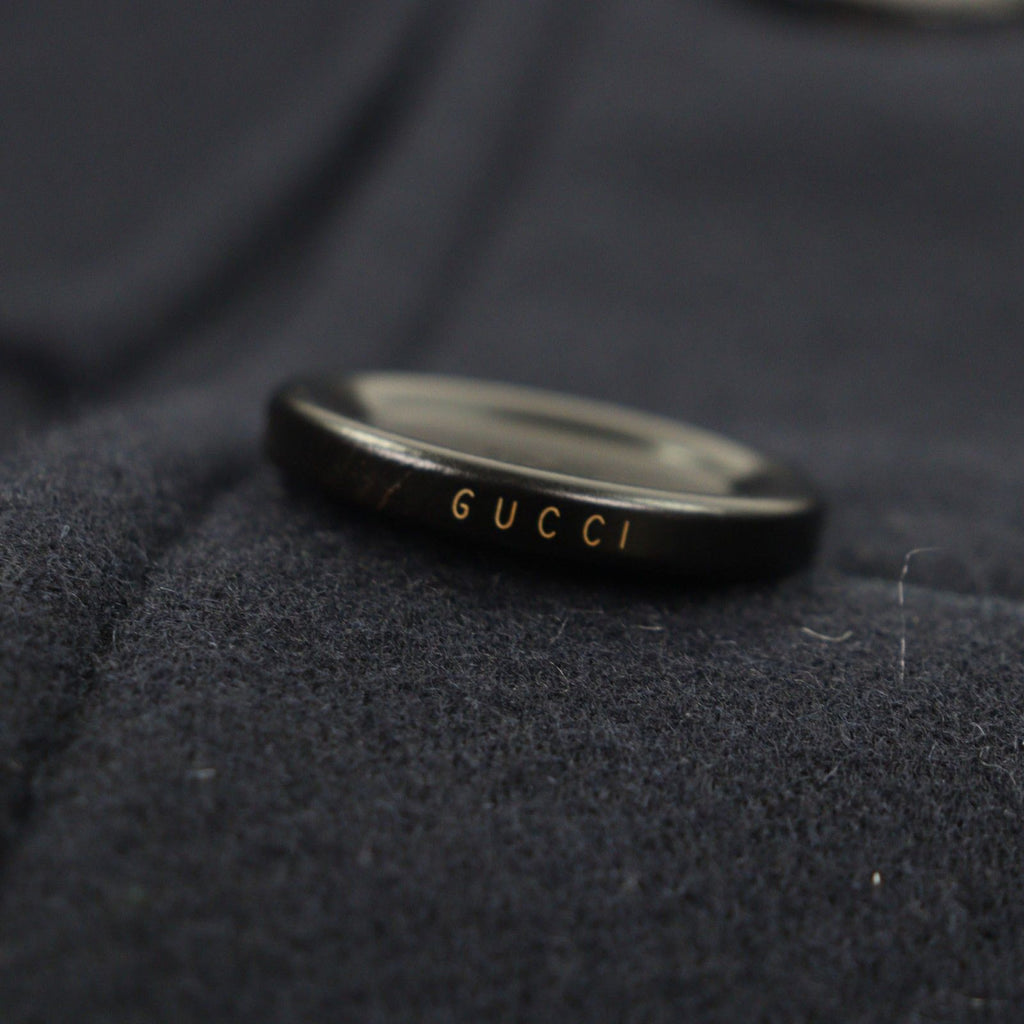 GUCCI Web Line Logo Button Double Breasted Wool Peacoat Navy Size 50